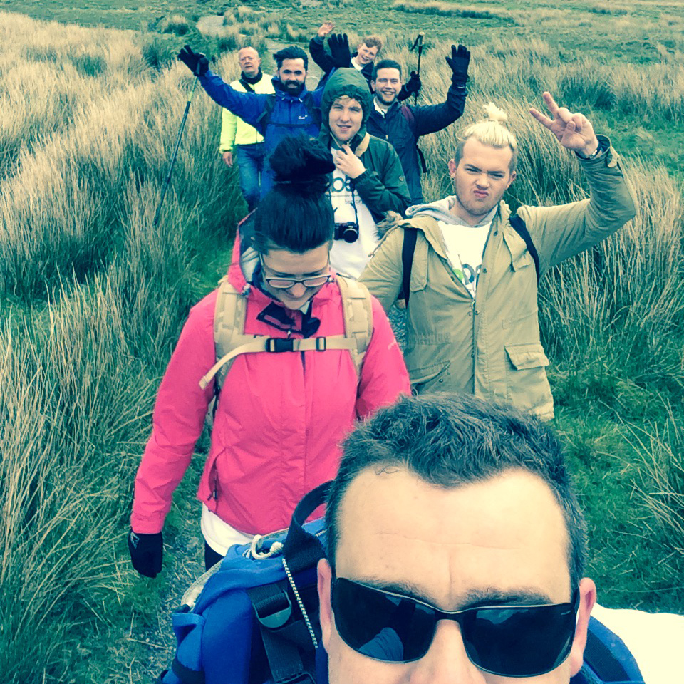 The team on their way up Snowdon