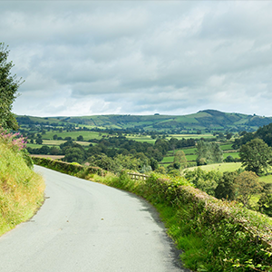 Rural road left hand bend