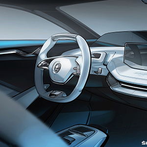 ŠKODA previews interior of VISION E
