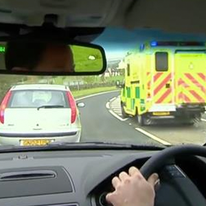 Ambulance through windscreen Volvo