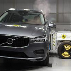 The Volvo XC60 in Euro NCAPs side crash test at Thatcham Research