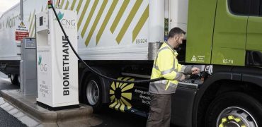 Waitrose truck being fueled with biomethane