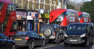 Traffic on a busy London road