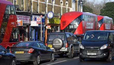 Traffic on a busy London road