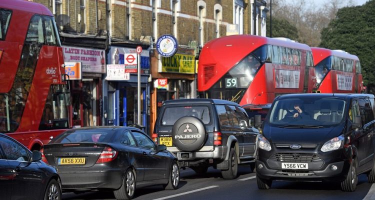 Traffic on a busy London road