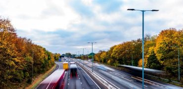 Street lighting on a motorway