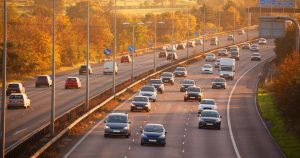 Cars on the motorway