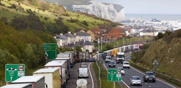 Lorries queuing to get into Dover