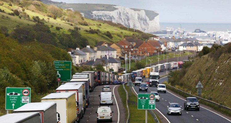 Lorries queuing to get into Dover