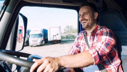 Happy HGV driver