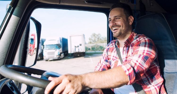 Happy HGV driver