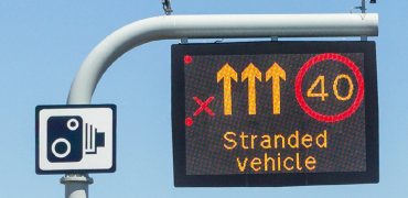 Red X sign onthe motorway