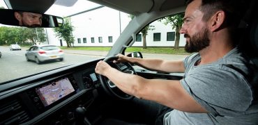Van driver with sat nav