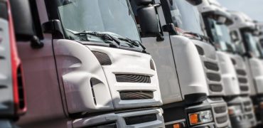 Fleet of white trucks