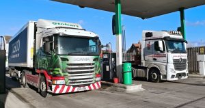 HGVs filling up at a UKFuel's bunker site
