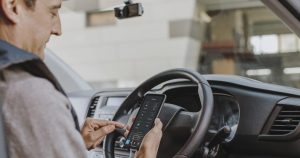 Driver using WEBFLEET