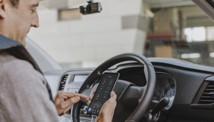 Driver using WEBFLEET