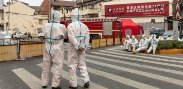 People in PPE in Shenzhen