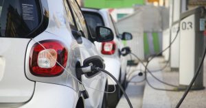 Car fleet being charged