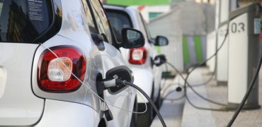 Car fleet being charged