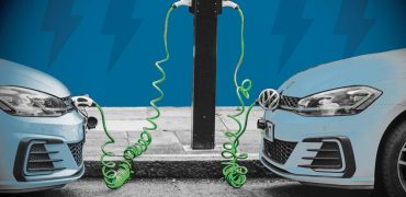 Electric cars being charged