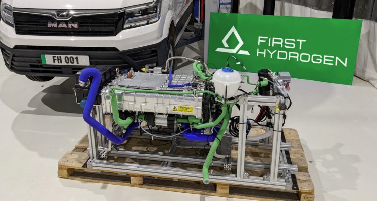 Hydrogen fuel cell and a MAN van
