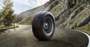Conti Hybrid trailer tyre on a road