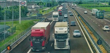 Trucks on a motorway