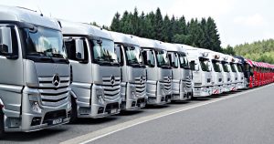Parked trucks