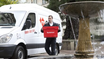 Van driver delivering goods
