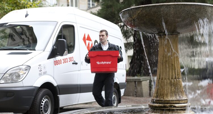 Van driver delivering goods