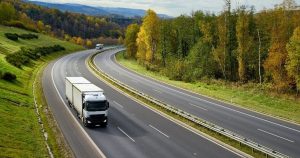 Trucks on a motorway