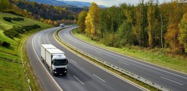 Trucks on a motorway