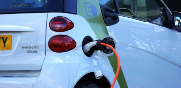 An electric car being charged