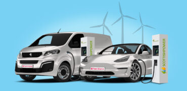 Electric van and car graphic