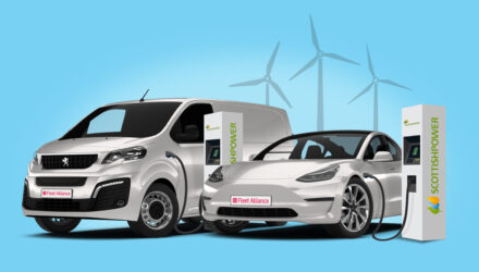 Electric van and car graphic