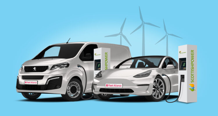 Electric van and car graphic