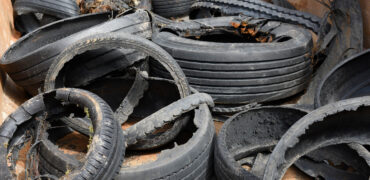 Old tyre debris