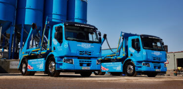 Two new E-tech D Wides, with Harsh HS14T 4x2 skip loader equipment