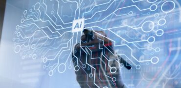 Artificial Intelligence (AI),machine learning with data mining technology on virtual dachboard.Double Exposure,Businessman hand working concept. Documents finance graphic chart.