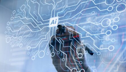 Artificial Intelligence (AI),machine learning with data mining technology on virtual dachboard.Double Exposure,Businessman hand working concept. Documents finance graphic chart.