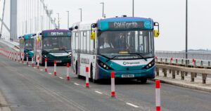 CAVForth Alexander Dennis Enviro200AV on Forth Road Bridge