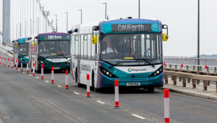 CAVForth Alexander Dennis Enviro200AV on Forth Road Bridge