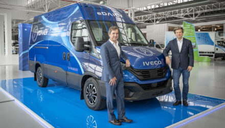 Gerrit Marx, CEO, Iveco Group, and Giorgio Delpiano, Senior Vice President Business Mobility at Shell