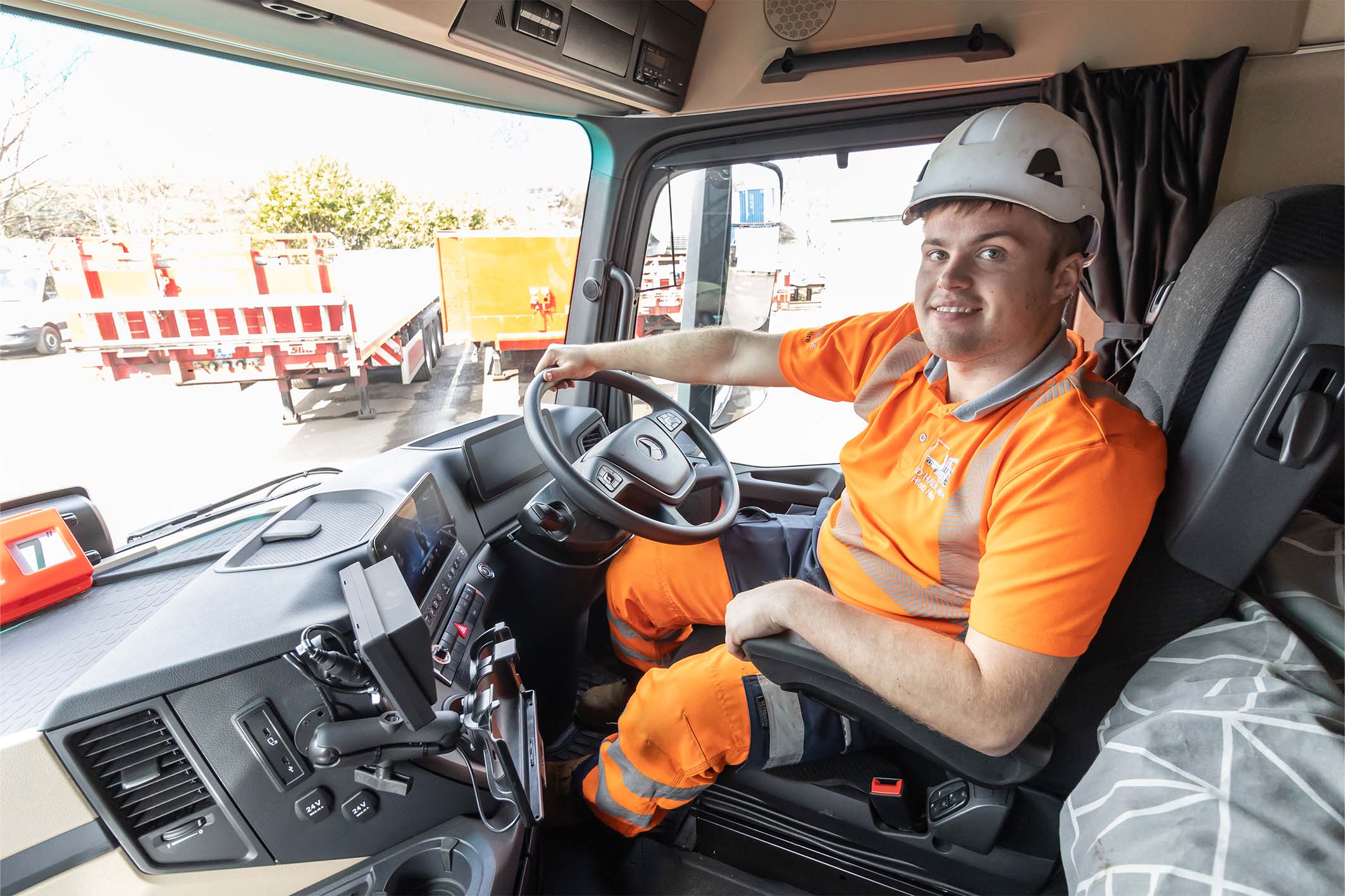 Shay Wheeler in the cab of his first truck