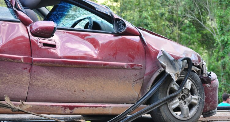 Smashed car
