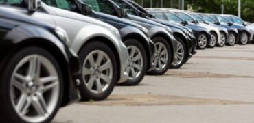 A row of parked cars