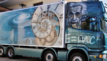 Truck with Einstein on the side