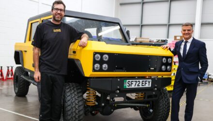 Munro CEO Russell Peterson and Transport Secretary Mark Harper with Munro MK_1 Pick-Up