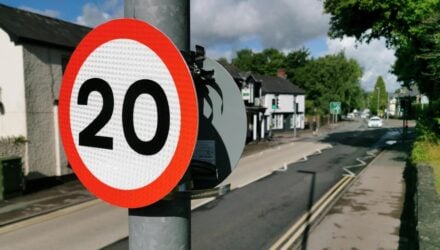 20mph sign on a lamppost